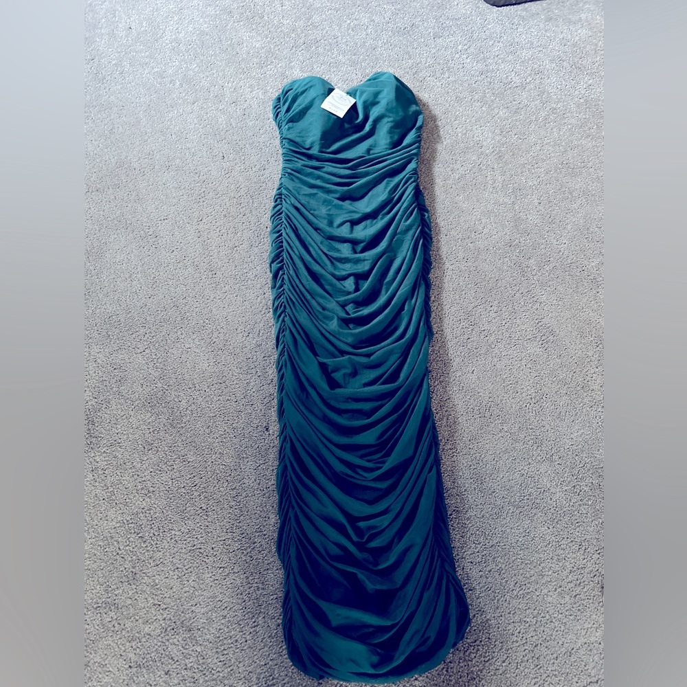 Mable hunter green rouche dress